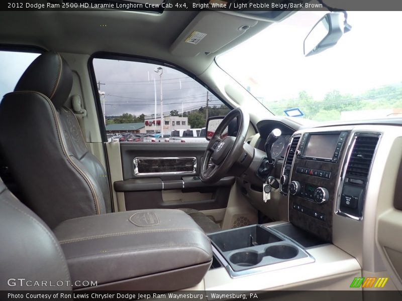 Bright White / Light Pebble Beige/Bark Brown 2012 Dodge Ram 2500 HD Laramie Longhorn Crew Cab 4x4