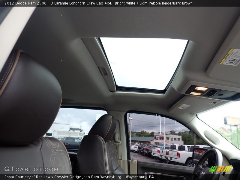Bright White / Light Pebble Beige/Bark Brown 2012 Dodge Ram 2500 HD Laramie Longhorn Crew Cab 4x4