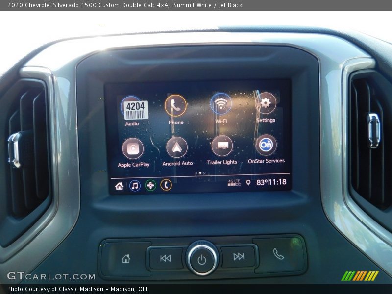 Summit White / Jet Black 2020 Chevrolet Silverado 1500 Custom Double Cab 4x4