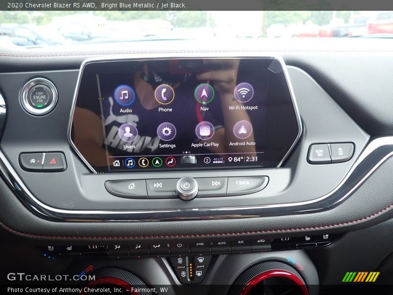Bright Blue Metallic / Jet Black 2020 Chevrolet Blazer RS AWD