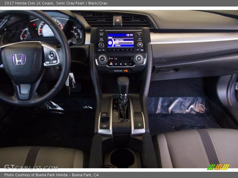 Sonic Gray Pearl / Black/Gray 2017 Honda Civic LX Coupe