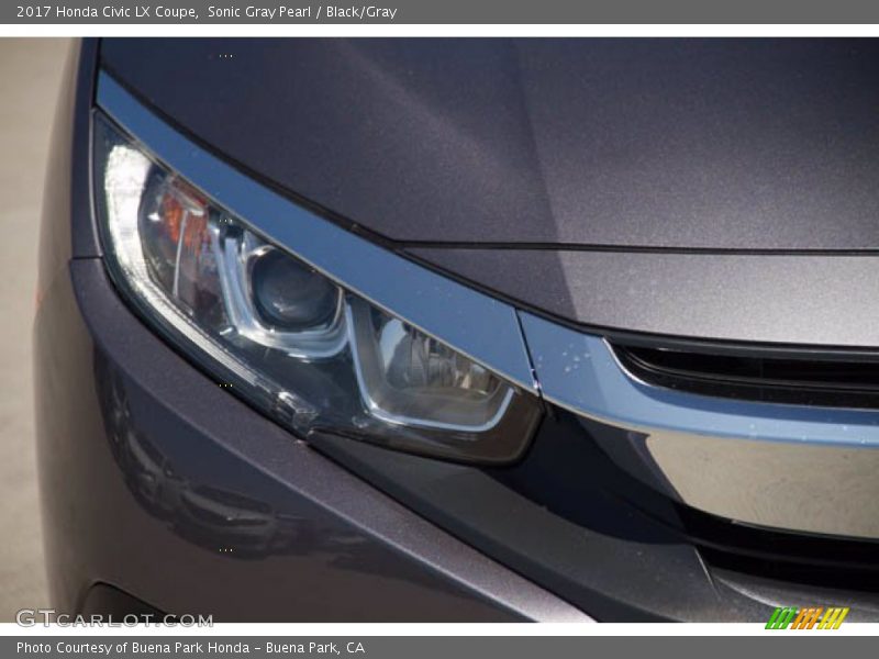 Sonic Gray Pearl / Black/Gray 2017 Honda Civic LX Coupe