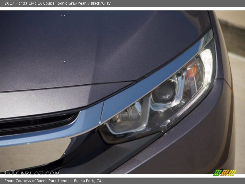 Sonic Gray Pearl / Black/Gray 2017 Honda Civic LX Coupe