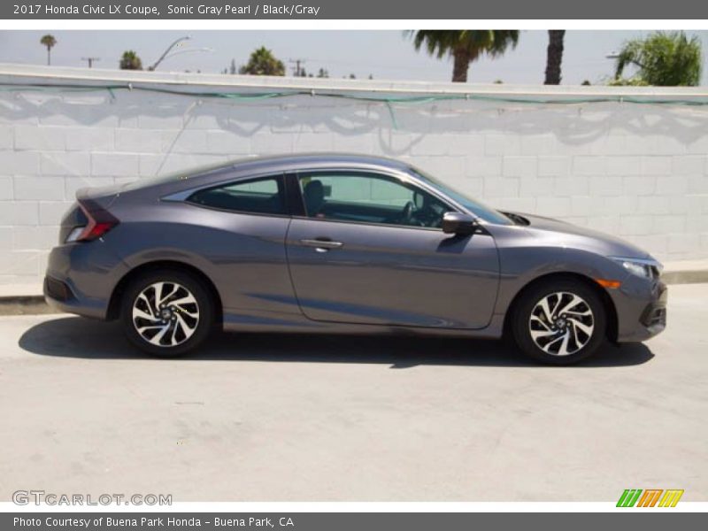 Sonic Gray Pearl / Black/Gray 2017 Honda Civic LX Coupe