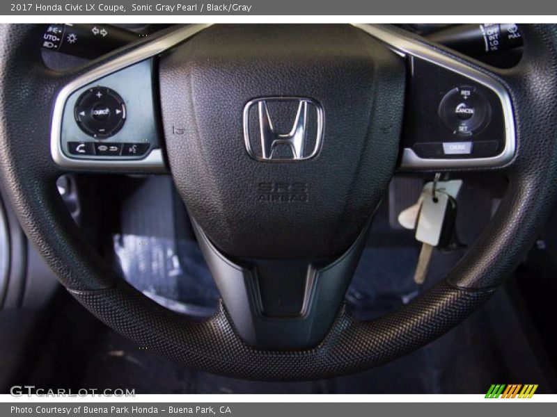 Sonic Gray Pearl / Black/Gray 2017 Honda Civic LX Coupe
