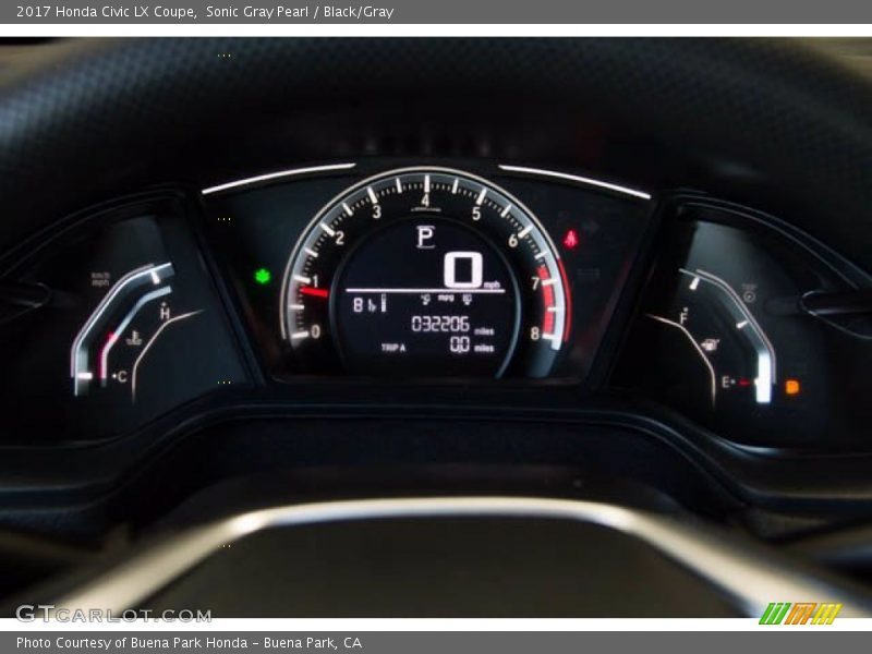 Sonic Gray Pearl / Black/Gray 2017 Honda Civic LX Coupe