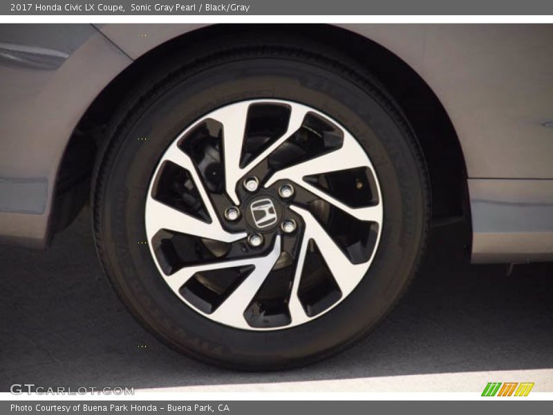 Sonic Gray Pearl / Black/Gray 2017 Honda Civic LX Coupe
