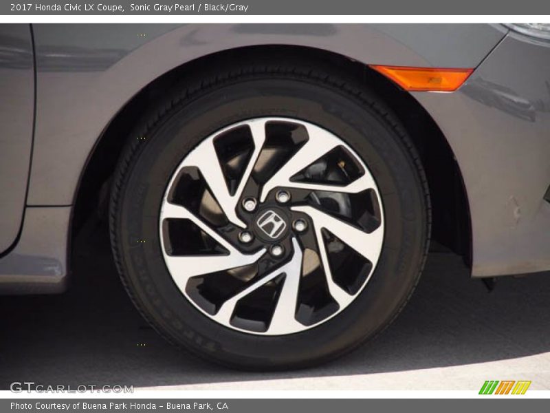 Sonic Gray Pearl / Black/Gray 2017 Honda Civic LX Coupe