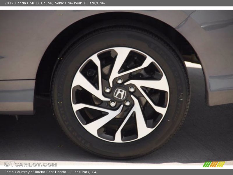 Sonic Gray Pearl / Black/Gray 2017 Honda Civic LX Coupe