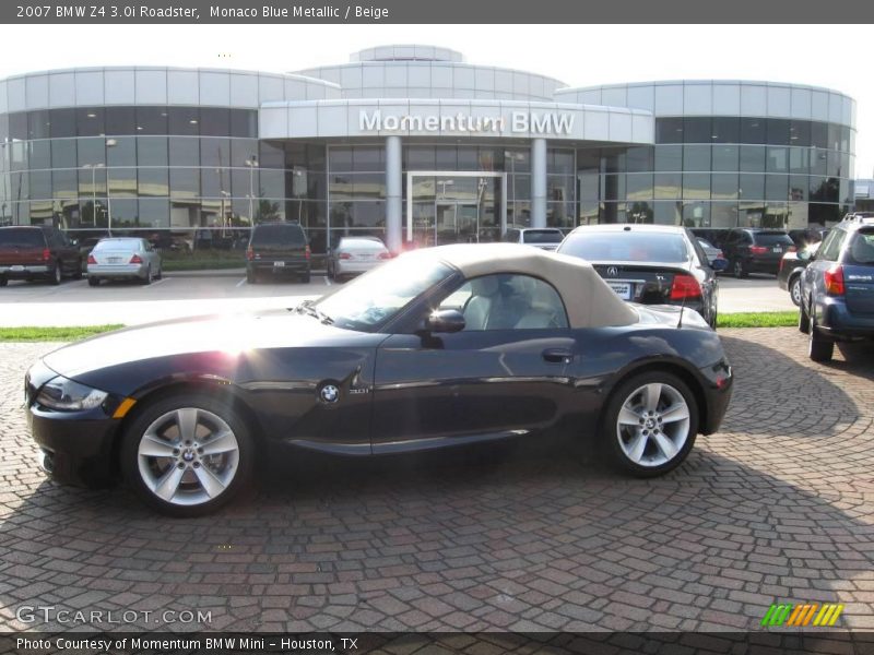 Monaco Blue Metallic / Beige 2007 BMW Z4 3.0i Roadster