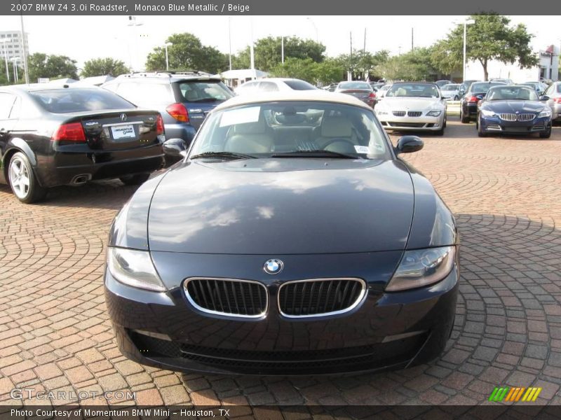 Monaco Blue Metallic / Beige 2007 BMW Z4 3.0i Roadster