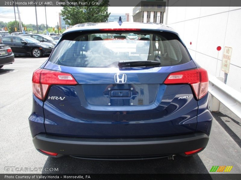 Deep Ocean Pearl / Gray 2017 Honda HR-V LX AWD
