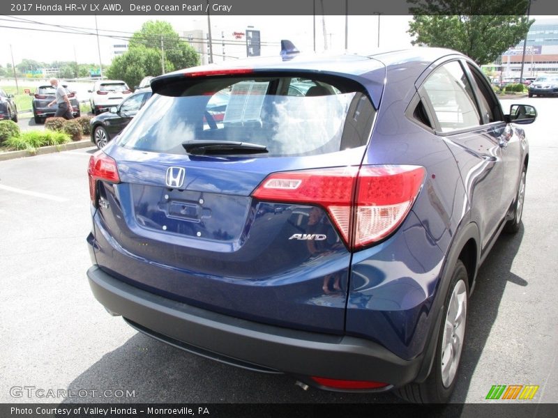 Deep Ocean Pearl / Gray 2017 Honda HR-V LX AWD