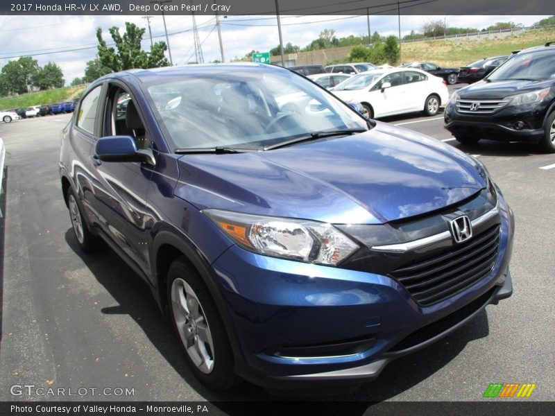 Deep Ocean Pearl / Gray 2017 Honda HR-V LX AWD