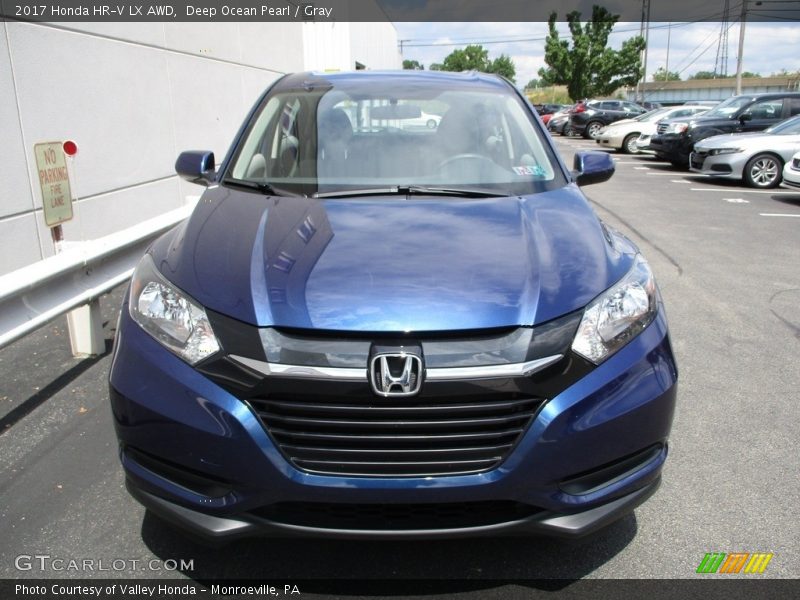 Deep Ocean Pearl / Gray 2017 Honda HR-V LX AWD
