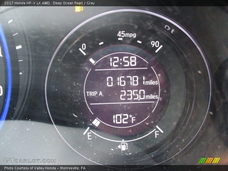 Deep Ocean Pearl / Gray 2017 Honda HR-V LX AWD
