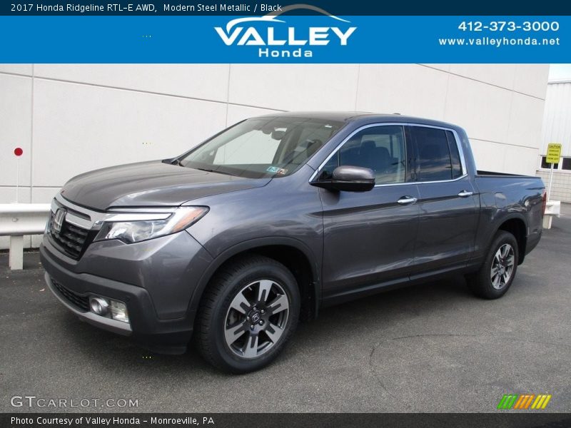 Modern Steel Metallic / Black 2017 Honda Ridgeline RTL-E AWD