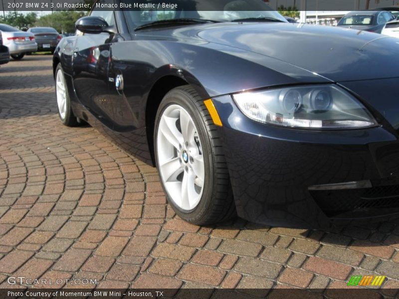 Monaco Blue Metallic / Beige 2007 BMW Z4 3.0i Roadster