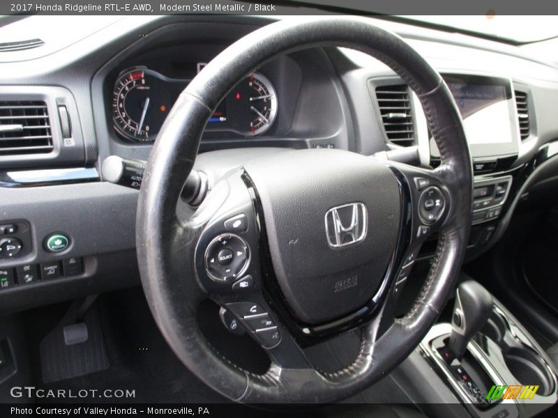 Modern Steel Metallic / Black 2017 Honda Ridgeline RTL-E AWD