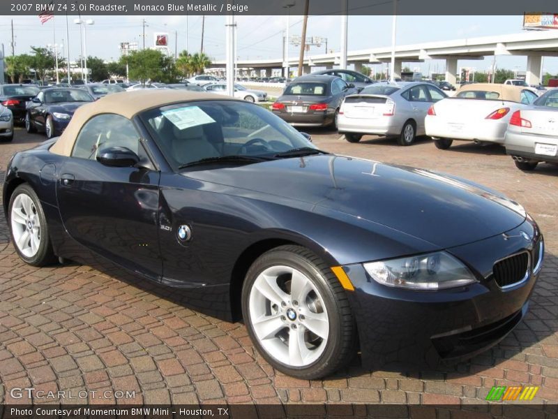 Monaco Blue Metallic / Beige 2007 BMW Z4 3.0i Roadster