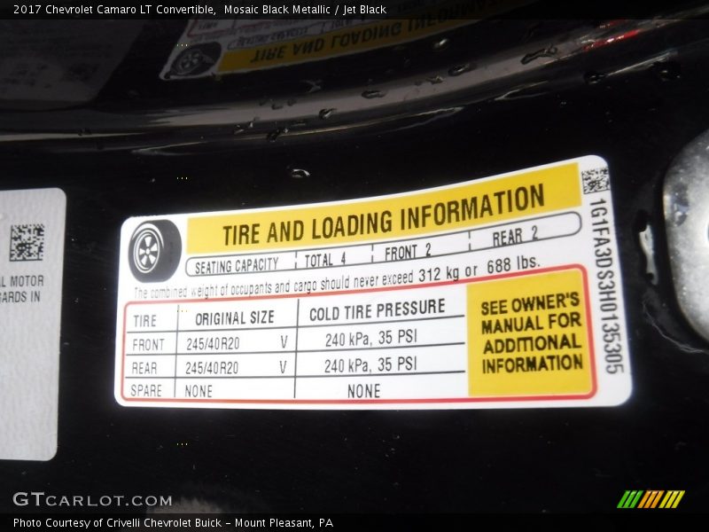 Mosaic Black Metallic / Jet Black 2017 Chevrolet Camaro LT Convertible