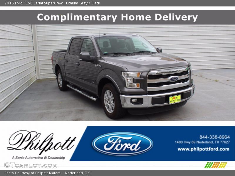 Lithium Gray / Black 2016 Ford F150 Lariat SuperCrew