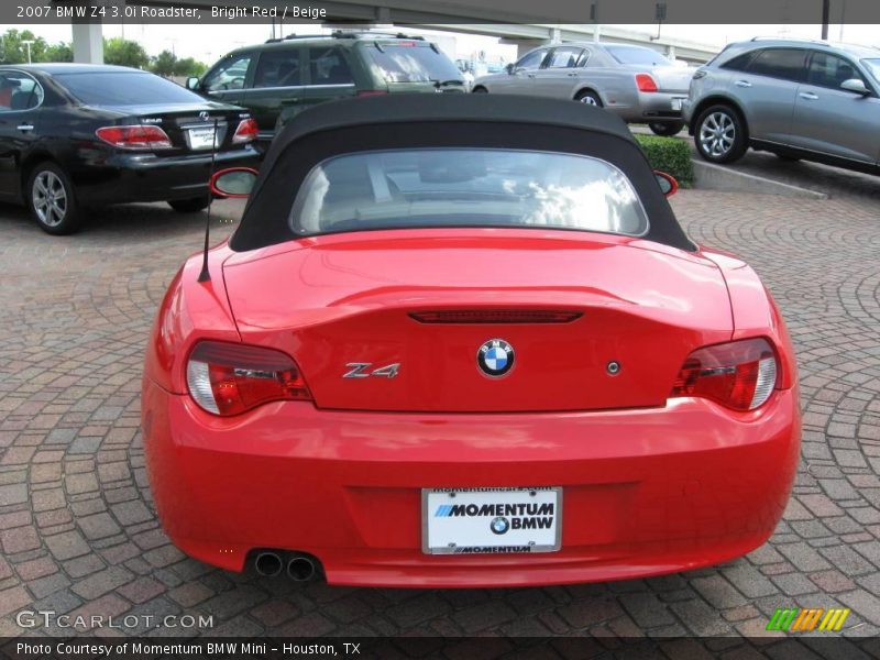 Bright Red / Beige 2007 BMW Z4 3.0i Roadster