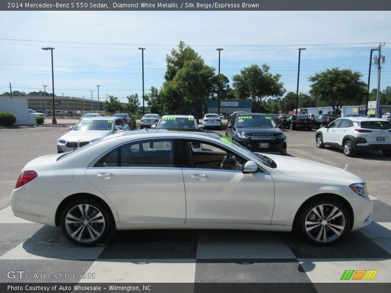 Diamond White Metallic / Silk Beige/Espresso Brown 2014 Mercedes-Benz S 550 Sedan