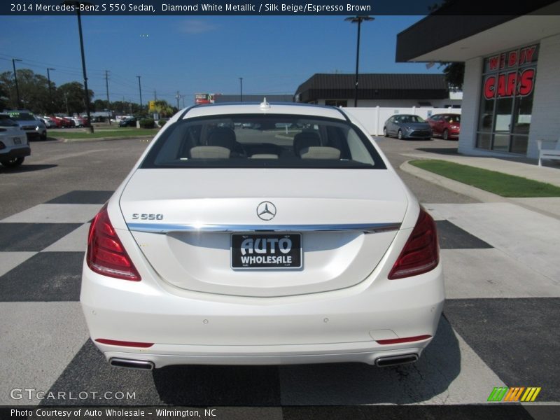 Diamond White Metallic / Silk Beige/Espresso Brown 2014 Mercedes-Benz S 550 Sedan