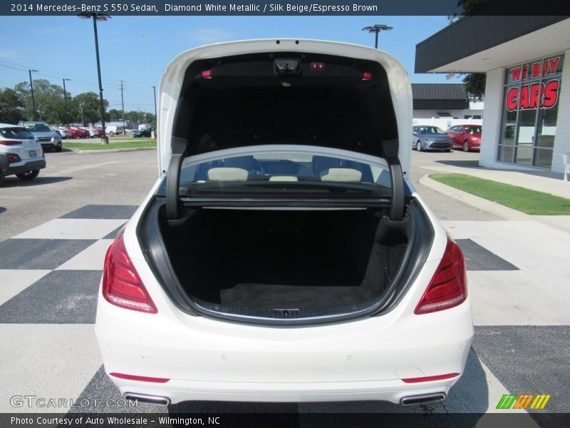 Diamond White Metallic / Silk Beige/Espresso Brown 2014 Mercedes-Benz S 550 Sedan