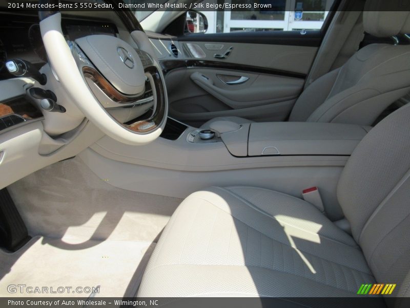 Diamond White Metallic / Silk Beige/Espresso Brown 2014 Mercedes-Benz S 550 Sedan