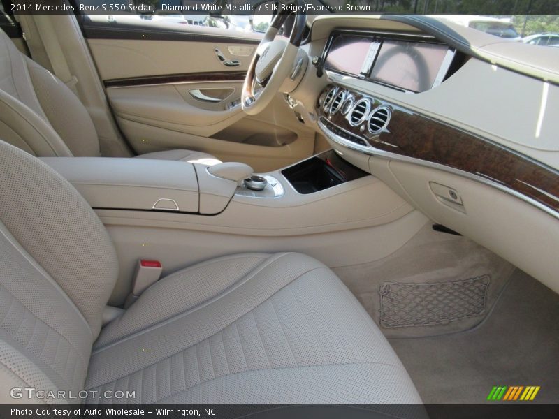 Diamond White Metallic / Silk Beige/Espresso Brown 2014 Mercedes-Benz S 550 Sedan