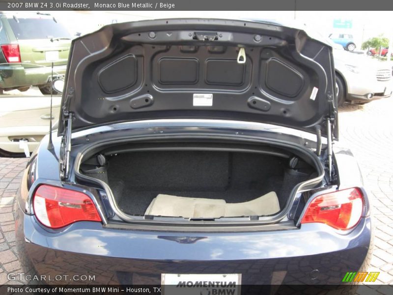 Monaco Blue Metallic / Beige 2007 BMW Z4 3.0i Roadster