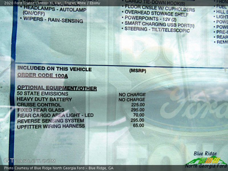 Frozen White / Ebony 2020 Ford Transit Connect XL Van