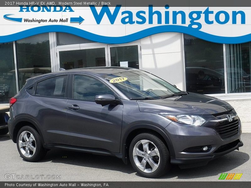 Modern Steel Metallic / Black 2017 Honda HR-V EX AWD