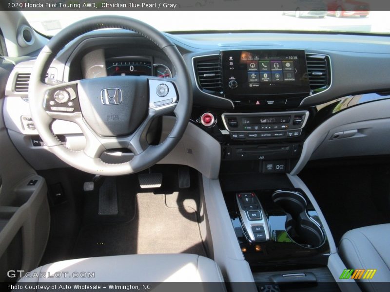 Obsidian Blue Pearl / Gray 2020 Honda Pilot Touring AWD