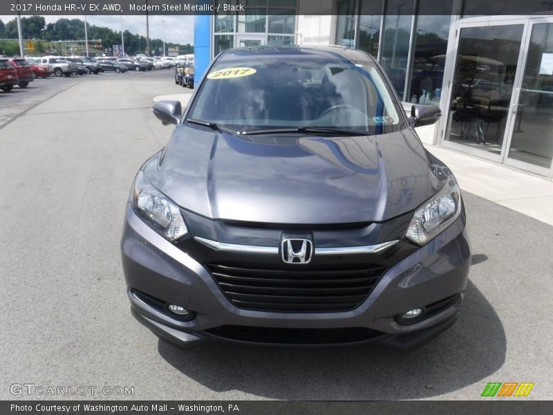 Modern Steel Metallic / Black 2017 Honda HR-V EX AWD