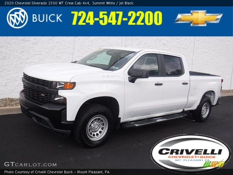 Summit White / Jet Black 2020 Chevrolet Silverado 1500 WT Crew Cab 4x4