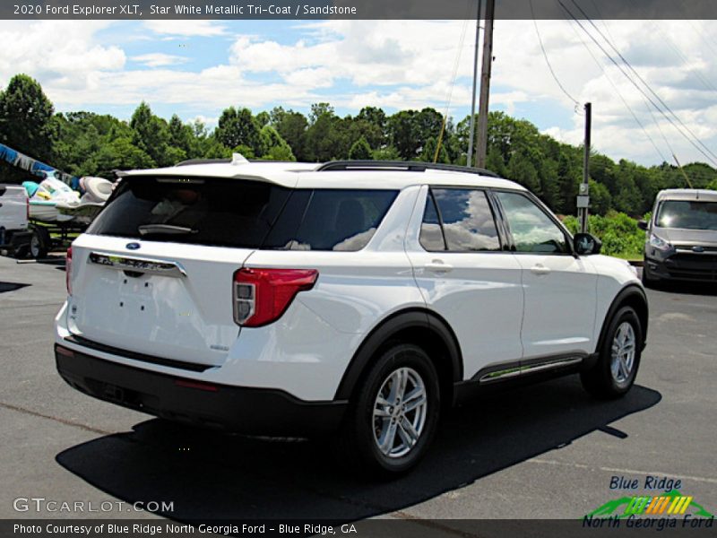 Star White Metallic Tri-Coat / Sandstone 2020 Ford Explorer XLT