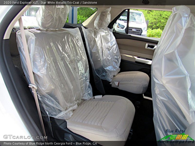 Star White Metallic Tri-Coat / Sandstone 2020 Ford Explorer XLT
