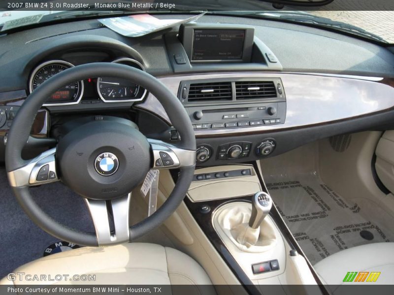 Monaco Blue Metallic / Beige 2007 BMW Z4 3.0i Roadster
