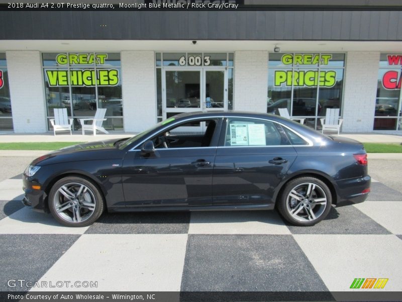 Moonlight Blue Metallic / Rock Gray/Gray 2018 Audi A4 2.0T Prestige quattro