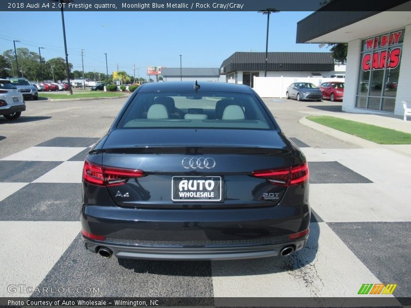 Moonlight Blue Metallic / Rock Gray/Gray 2018 Audi A4 2.0T Prestige quattro