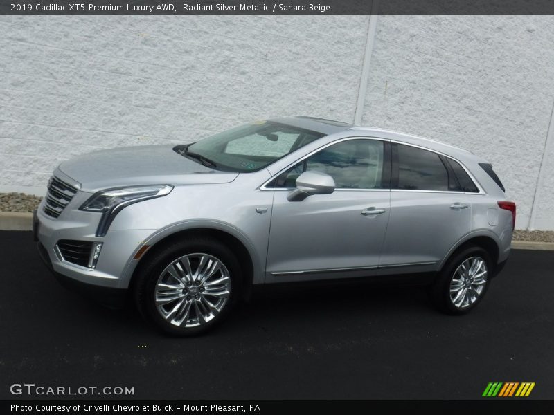 Radiant Silver Metallic / Sahara Beige 2019 Cadillac XT5 Premium Luxury AWD