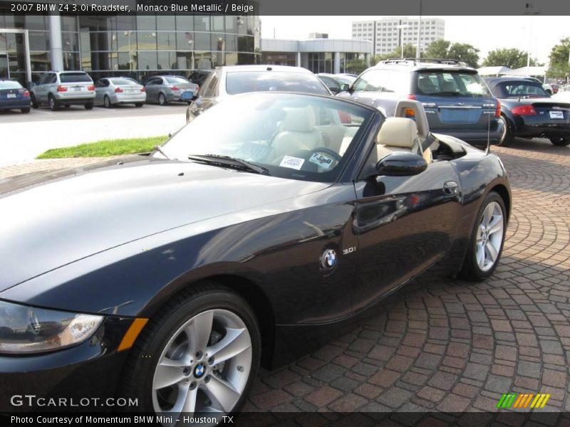 Monaco Blue Metallic / Beige 2007 BMW Z4 3.0i Roadster