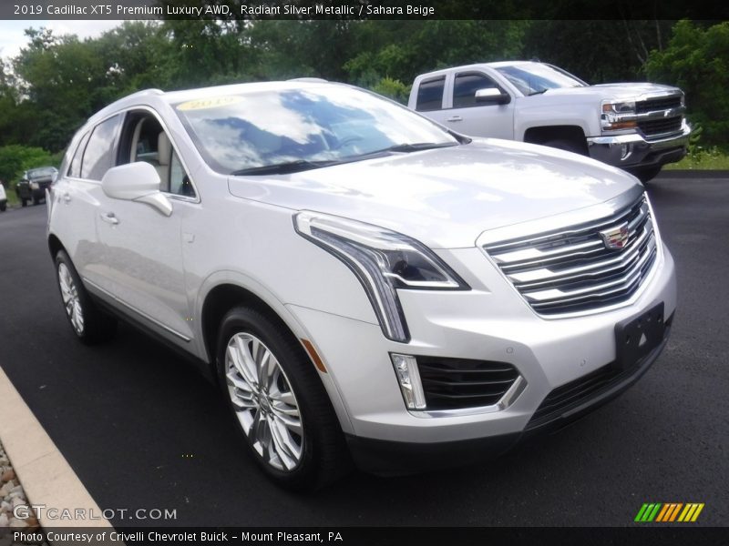 Radiant Silver Metallic / Sahara Beige 2019 Cadillac XT5 Premium Luxury AWD