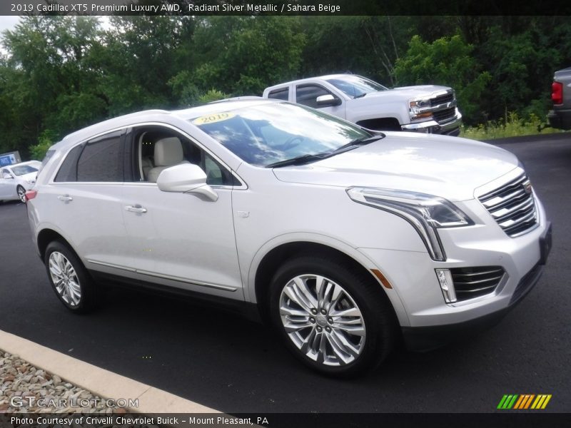 Radiant Silver Metallic / Sahara Beige 2019 Cadillac XT5 Premium Luxury AWD