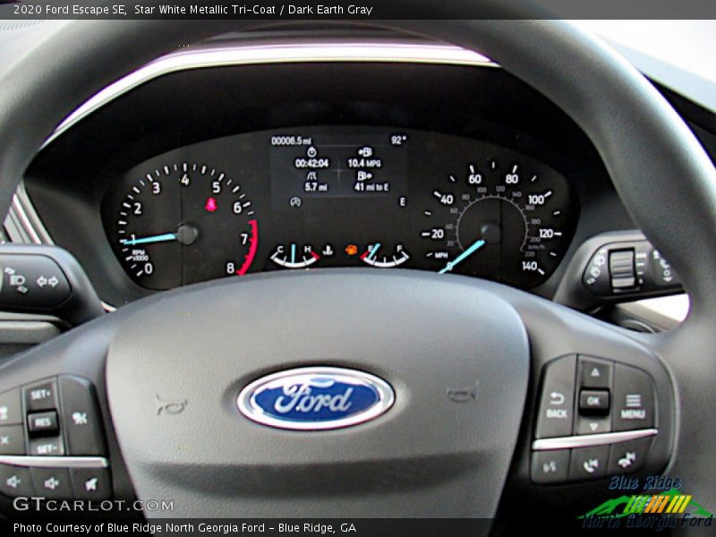 Star White Metallic Tri-Coat / Dark Earth Gray 2020 Ford Escape SE