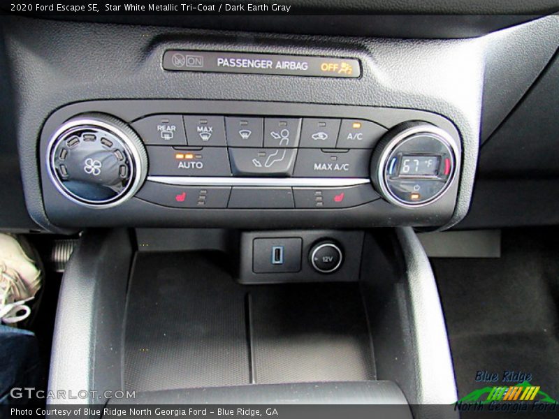 Star White Metallic Tri-Coat / Dark Earth Gray 2020 Ford Escape SE