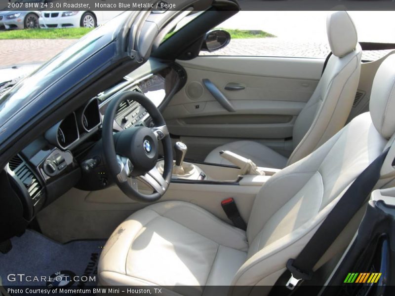 Monaco Blue Metallic / Beige 2007 BMW Z4 3.0i Roadster